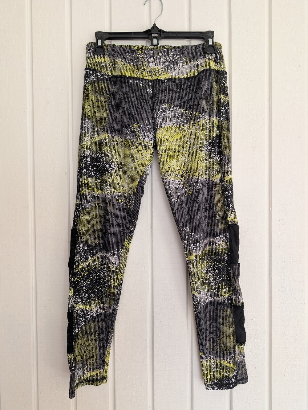 Lululemon Run Inspire Leggings Size 10 Yellow Green Black Gray